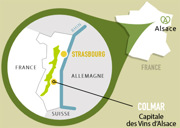 Alsace er et langt smalt bælte på grænsen til Tyskland, og hele vejen fra nord til syd løber den 64 år gamle vinrute. På vejen kommer man forbi 800 vingårde, hvoraf rigtig mange inviterer indenfor.