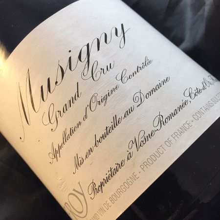 Etiketten på verdens dyreste vin, Leroy Musigny Grand Cru kan blandt andet købes hos Vinsgrandcru.com. Foto: Vinsgrandcru.com.