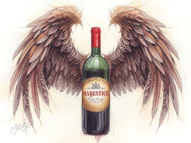en vinflaske med vinger