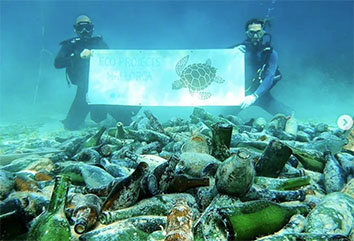 Dykkerne fra Eco Projects Mallorca har haft travlt med at fjerne affald fra bunden af bugten.